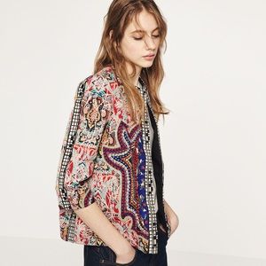 Zara Embroidered 3/4 Sleeves Jacket